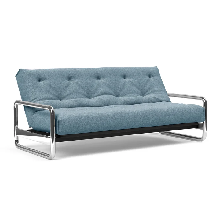 Innovation Living - Lomira Classic Schlafsofa, incl. Nordic Matratze, 140 x 200 cm (525 Mixed Dance Light Blue)