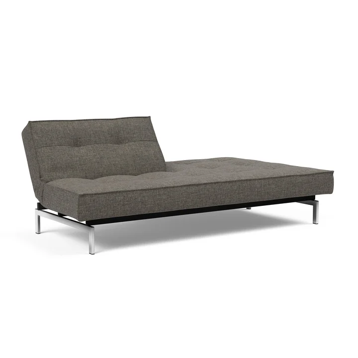 Innovation Living - Splitback Schlafsofa, 210 x 89 cm, chrome / dunkelgrau (216 Flashtex)