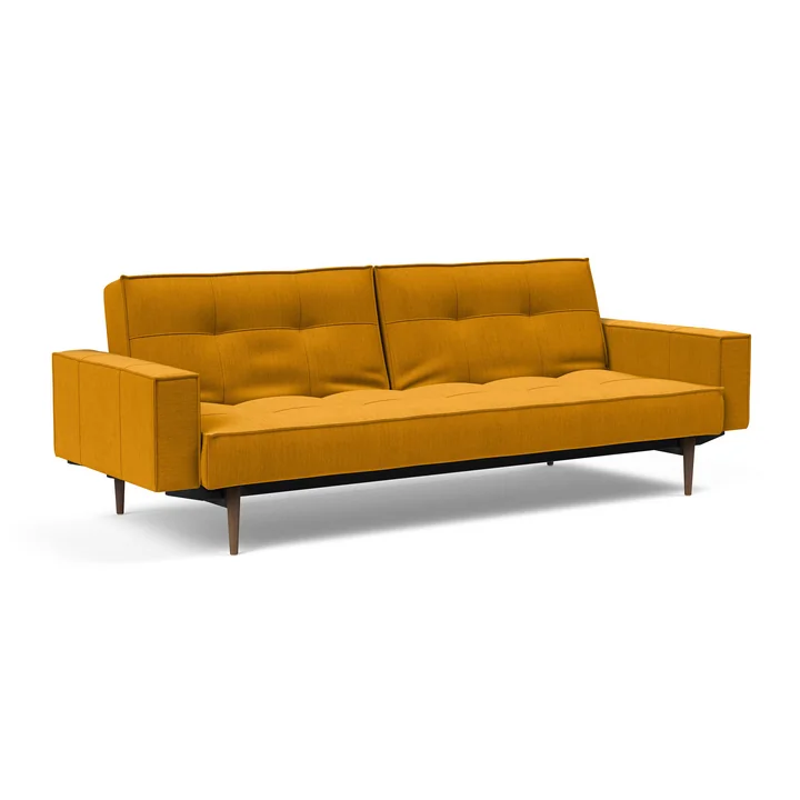 Innovation Living - Splitback Styletto Schlafsofa mit Armlehnen, burned curry (507 Elegance)