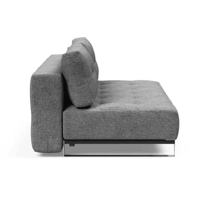 Innovation Living - Supremax D.E.L. Schlafsofa, 200 x 115 cm, chrom / grau (563 Twist)