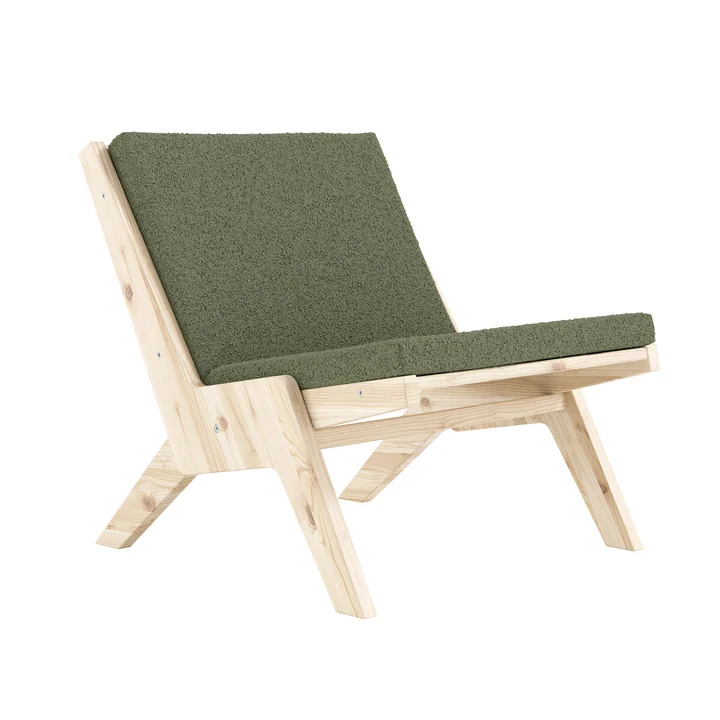 Karup Design - Sway Lounge Chair mit Sitzkissen, Kiefer natur / evergreen