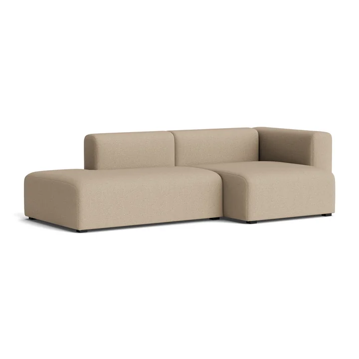 HAY - Mags Sofa 2,5 Sitzer, Kombination 3, Armlehne rechts / warm grey (Maglia)