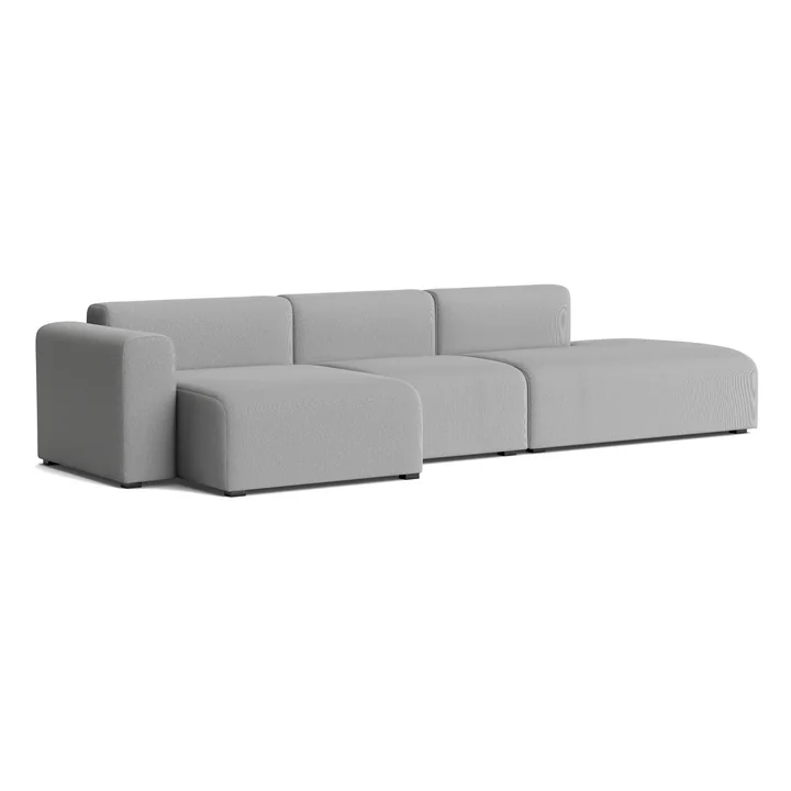 HAY - Mags Sofa 3 Sitzer mit niedriger Armlehne links, Kombination 4, grau (Steelcut Trio 133)