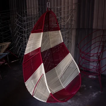 Acapulco Design - Acapulco Hängestuhl, CDMX_2, weiß / burgundy red