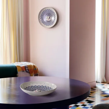 Bjørn Wiinblad - Olga Servierschale Ø 33 cm, blau / weiß