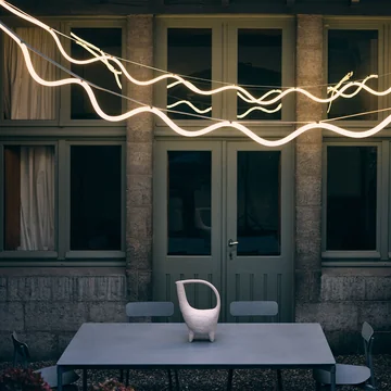 Petite Friture - Spline LED Pendelleuchte, 450 cm, beige / blau