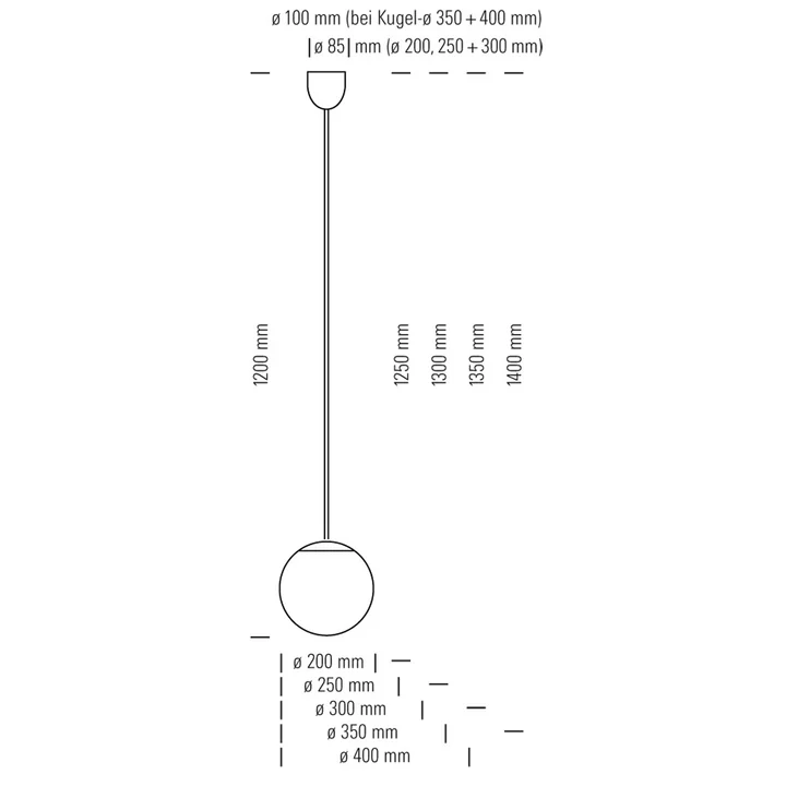 HL99 Bauhaus suspension with mit opal ball