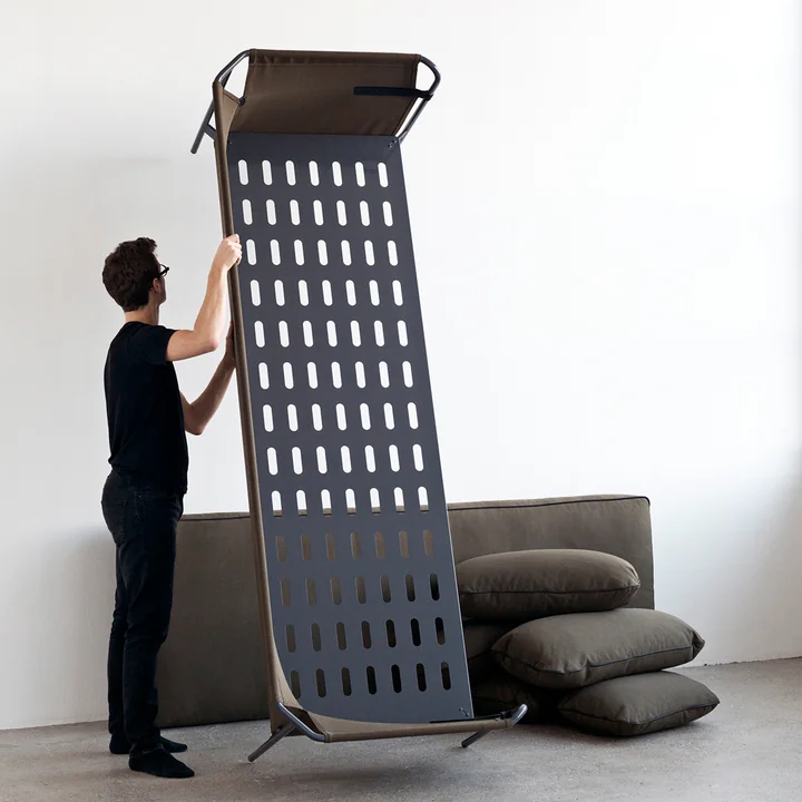 HAY - Can Sofa, 3-Sitzer, schwarz / Canvas army / Canvas army