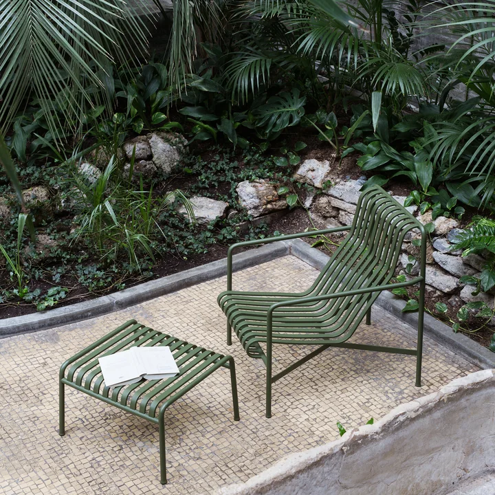 Palissade Lounge Chair High mit Ottoman von HAY