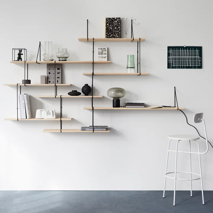 Link Regalsystem von Studio Hausen in Esche natur / Schwarz