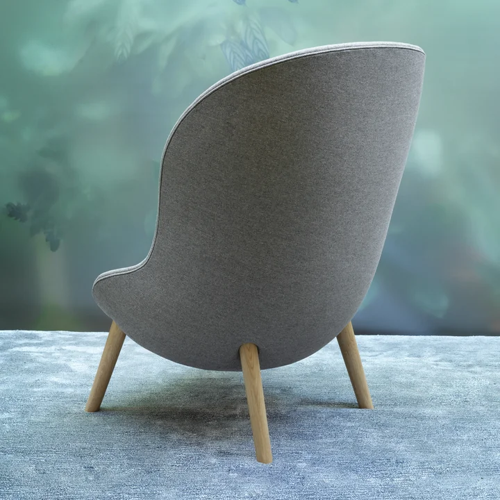 Hyg Lounge Chair High von Normann Copenhagen - Eiche / grau (Flax MLF26)