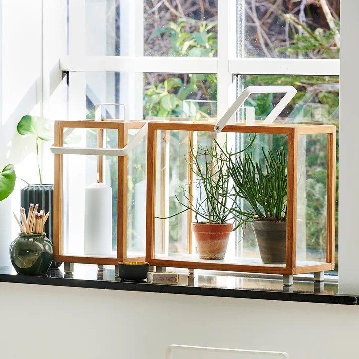 Lighthouse Laterne von Cane-line in Teak / weiß