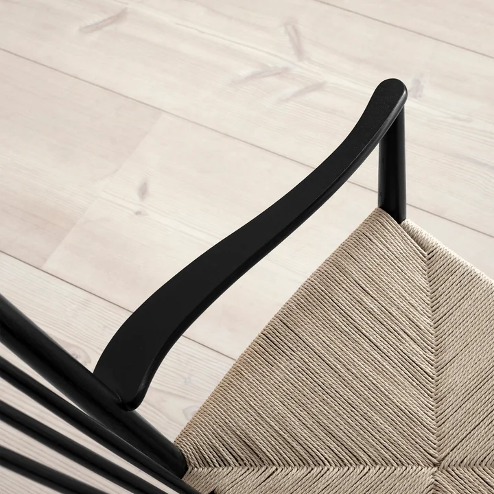 Fredericia - J16 Schaukelstuhl, Eiche schwarz lackiert / natur