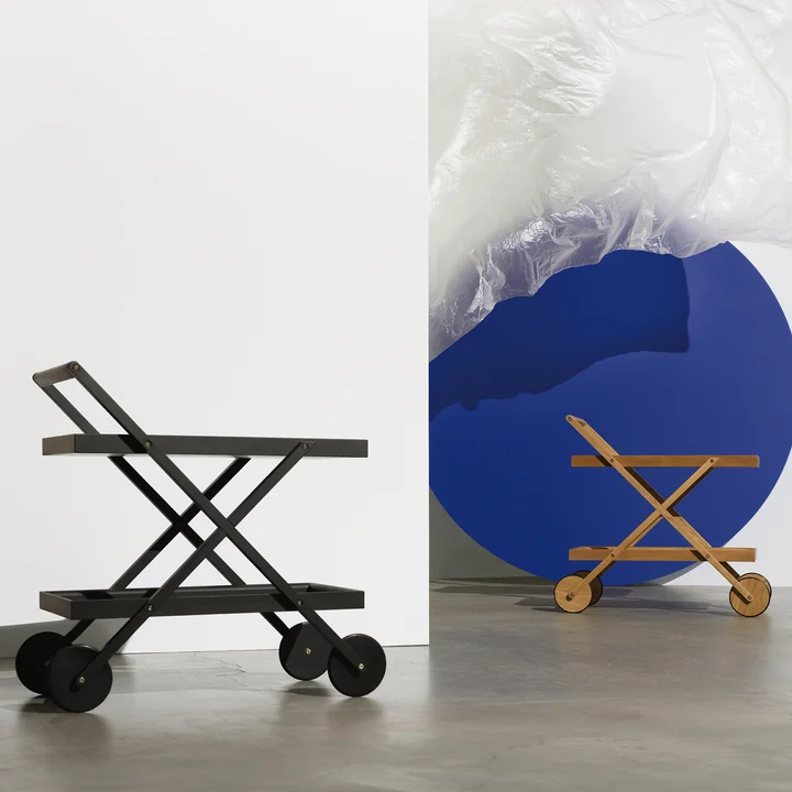Exit Servierwagen, schwarz / Eiche von Design House Stockholm