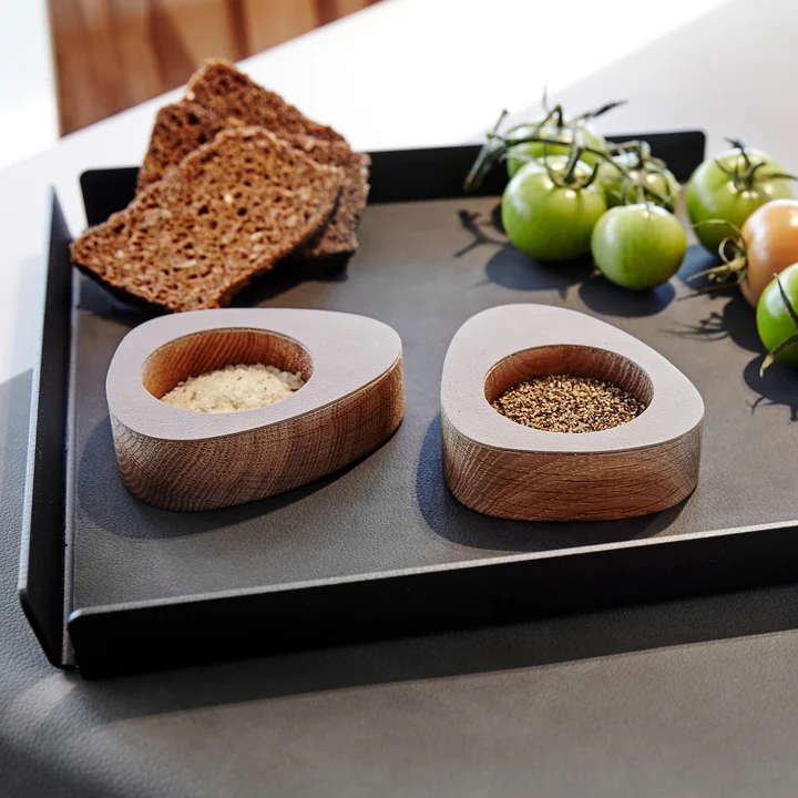 Salt & Pepper Aufbewahrung, Eiche / Nupo hellgrau von Lind DNA