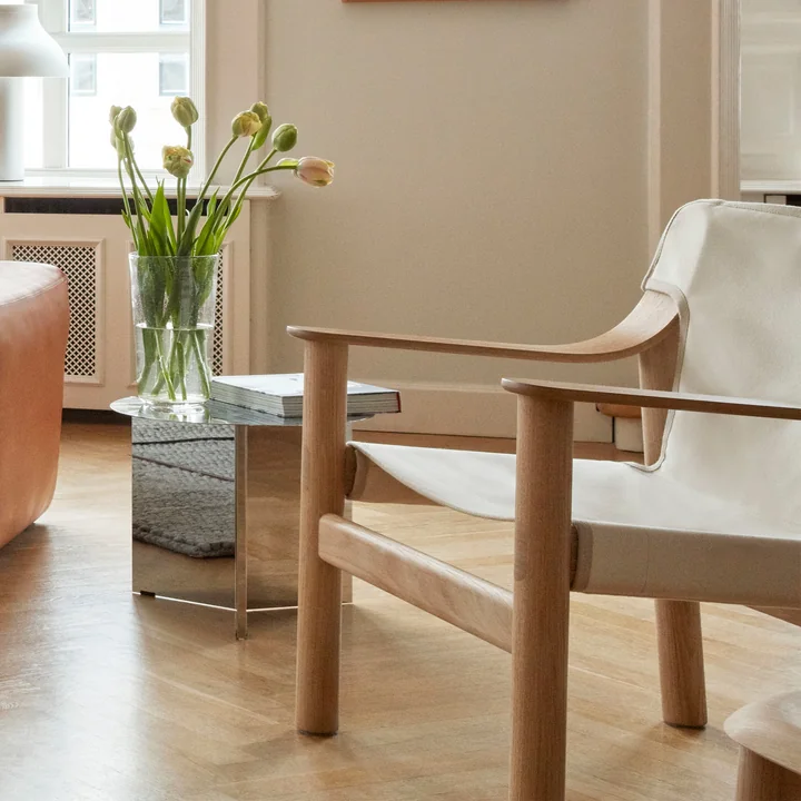 HAY - Slit Table, round spiegelpoliert - Bernhard Sessel