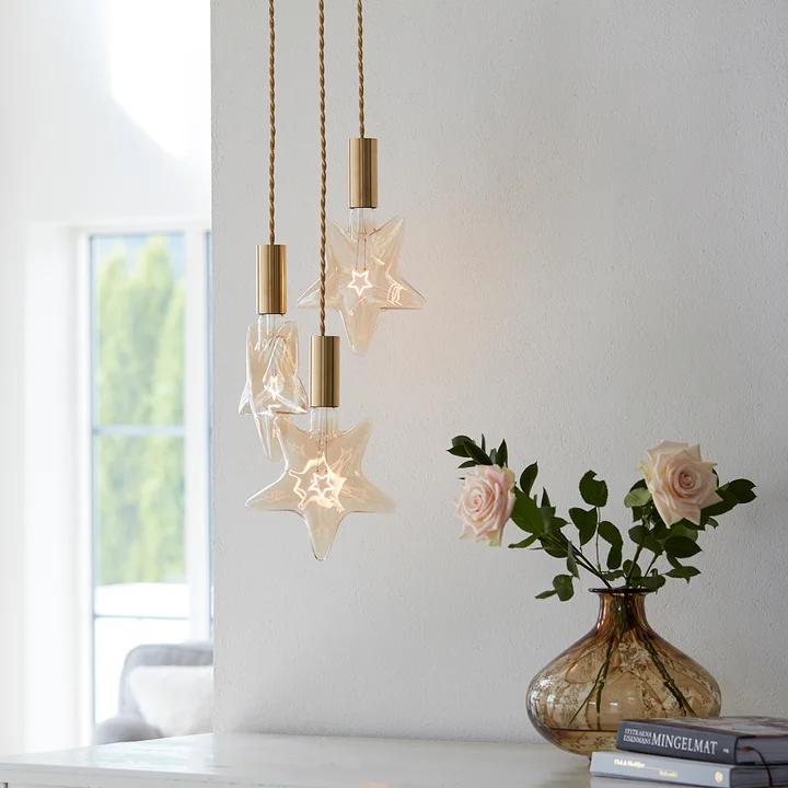 LED Star, E 27 / 0,75 W, gold Amber, dimmbar von NUD Collection 