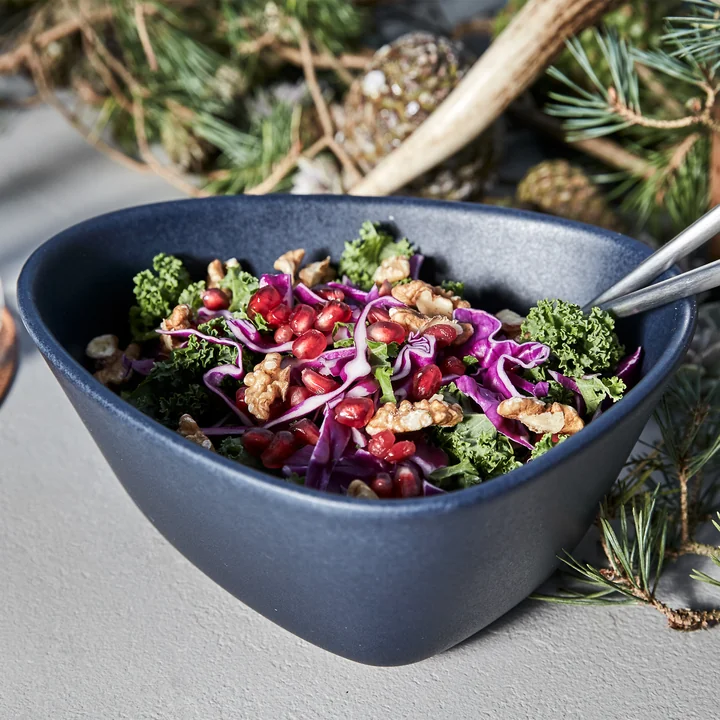 Curve Stoneware Schale M 0.8 l von Lind DNA in navy blue