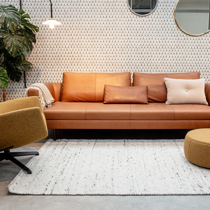 Filzkugelteppich Pebble von Collection in beige meliert