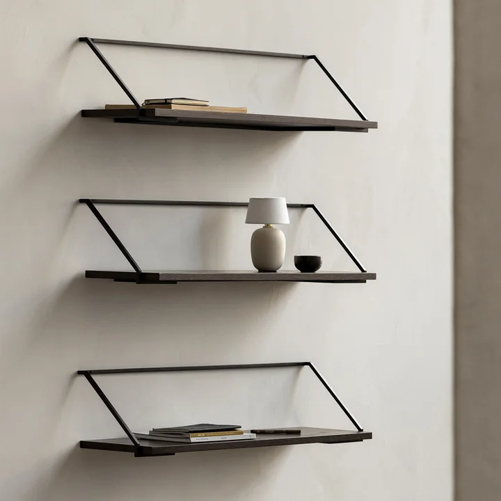 Audo - Rail Wandregal, 25 x 95 cm, Eiche gebeizt