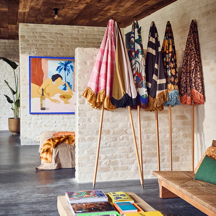 Framed Artwork Wandbild mit Plexiglas-Rahmen von HKliving in der Ausführung catch my drift und Sonnenschirme