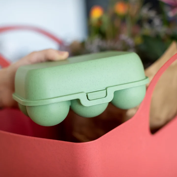 Eggs to go Mehrweg Eierbehälter mini, nature leaf green von Koziol