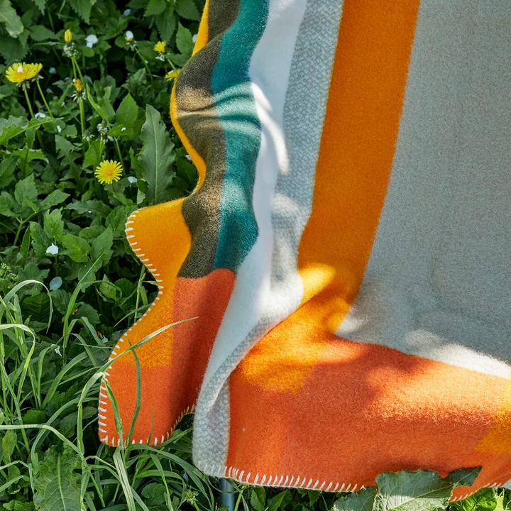Mikkel Wolldecke, 135 x 200 cm, orange von Røros Tweed