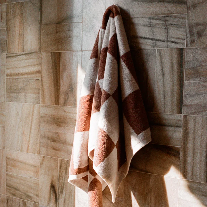 Check Handtuch, 50 x 100 cm, cappuccino von HAY