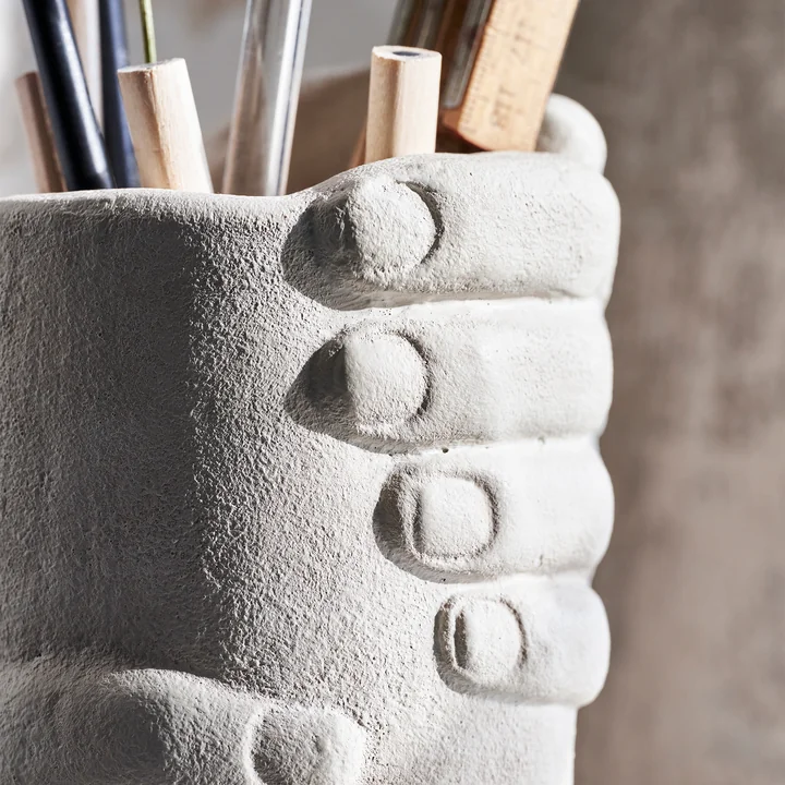 Handy Aufbewahrung, H 18 cm, grau / braun von House Doctor