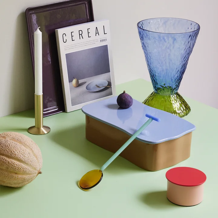 Abyss Vase, hellblau / oliv von Hübsch Interior