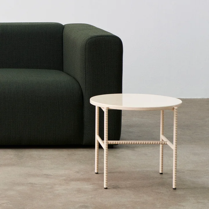 Rebar Beistelltisch Ø 45 x H 40,5 cm, Marmor beige / alabaster von HAY