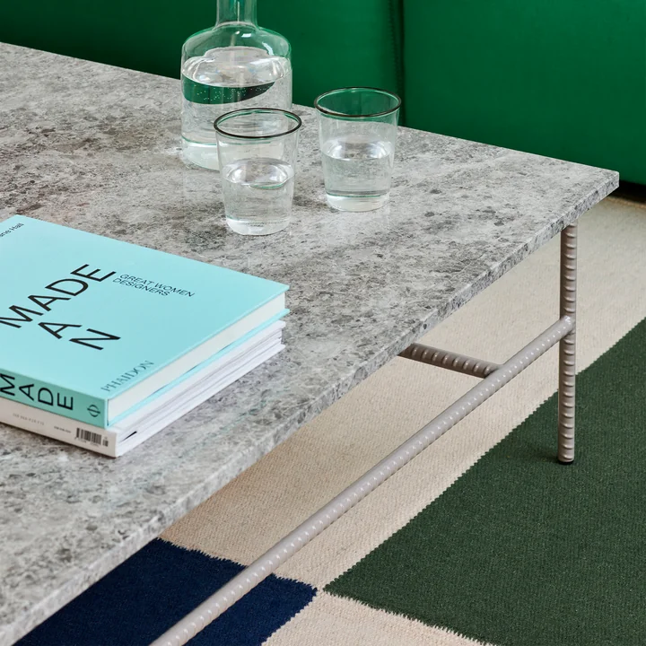 Rebar Coffee Table, Marmor grau / fossilgrau von HAY
