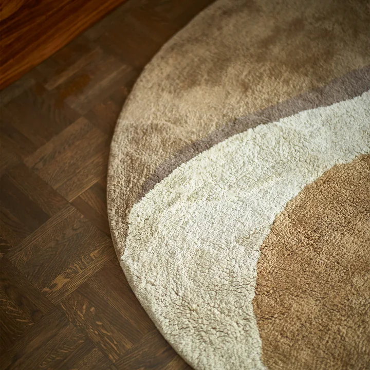 Natural Waves Badematte, Ø 120 cm, braun von HKliving