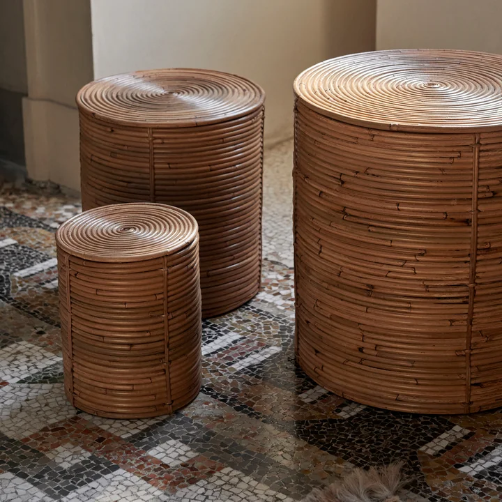 Ferm Living - Column Storage, natürlich gebeizt (3er Set)