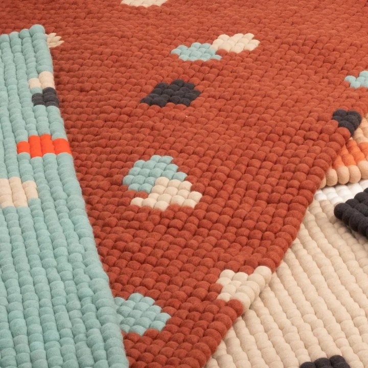 myfelt - Terra Filzkugelteppich rechteckig