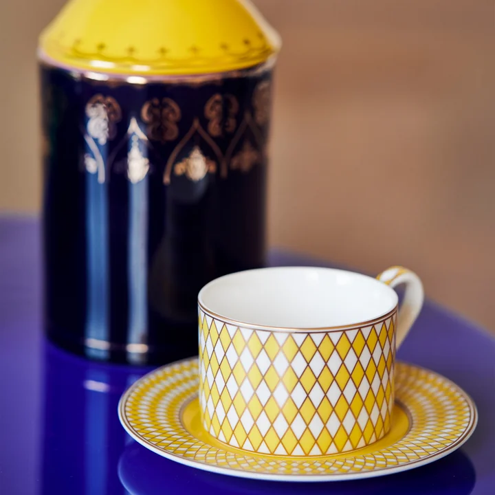 Pols Potten - Chess Teetasse matt glasiert, gelb / gold 