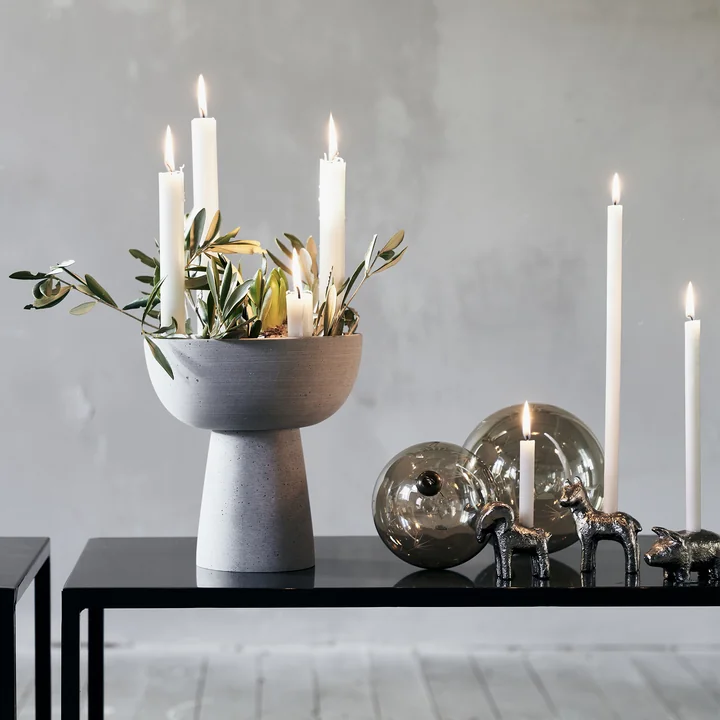 Marb Kerzenständer von House Doctor in der Farbe grau