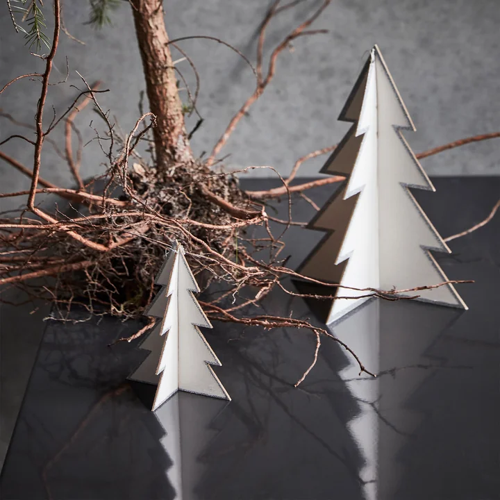 Threed Ornamente von House Doctor in der Ausführung weiß / silber (2er-Set)