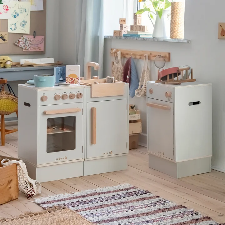 KIDchen Kinderküche aus Holz, beige von Sebra