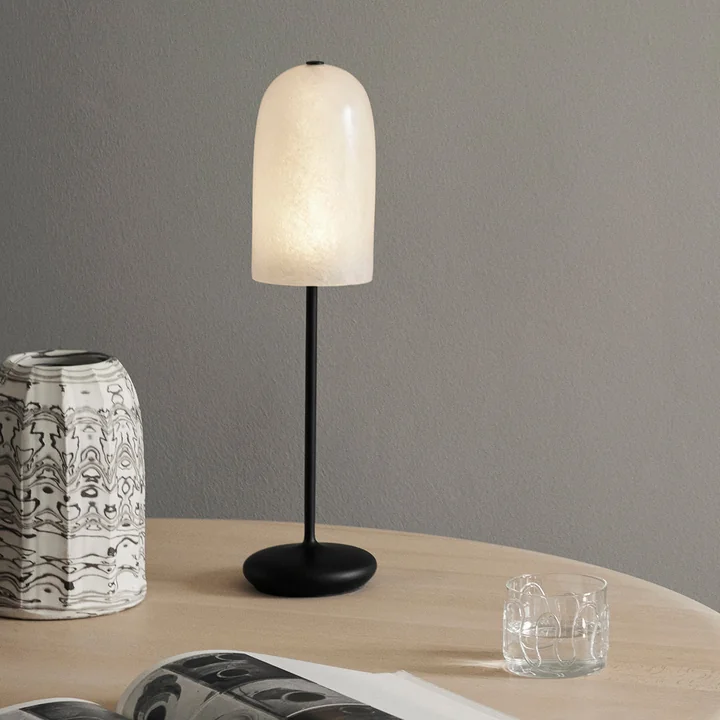 Ferm Living - Gry LED Akku Tischleuchte, schwarz / translucent