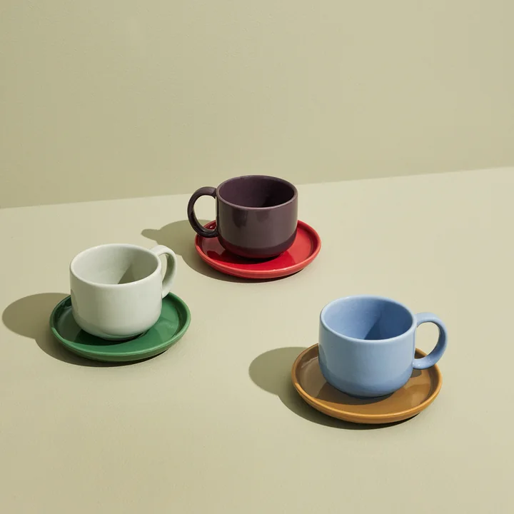 Hübsch Interior - Amare Tasse mit Untersetzer