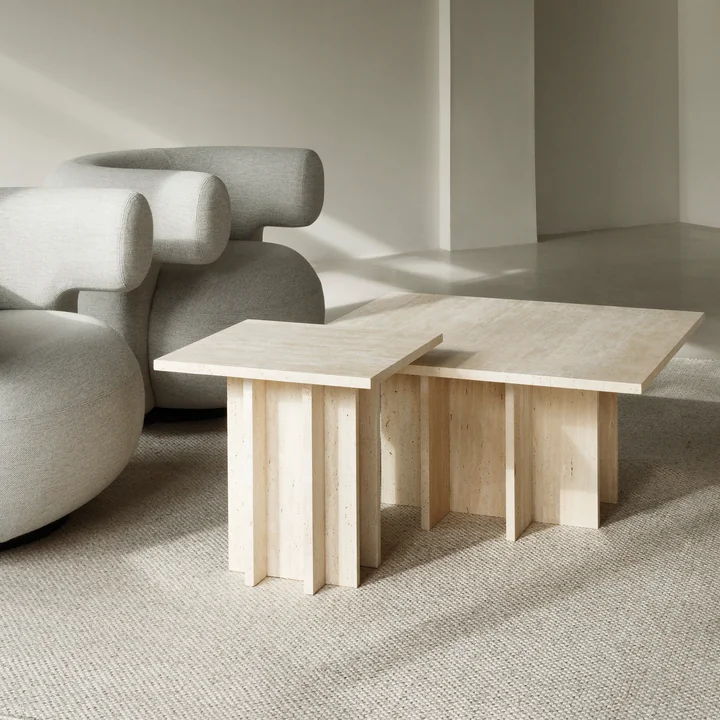 Edge Couchtisch, travertine von Normann Copenhagen