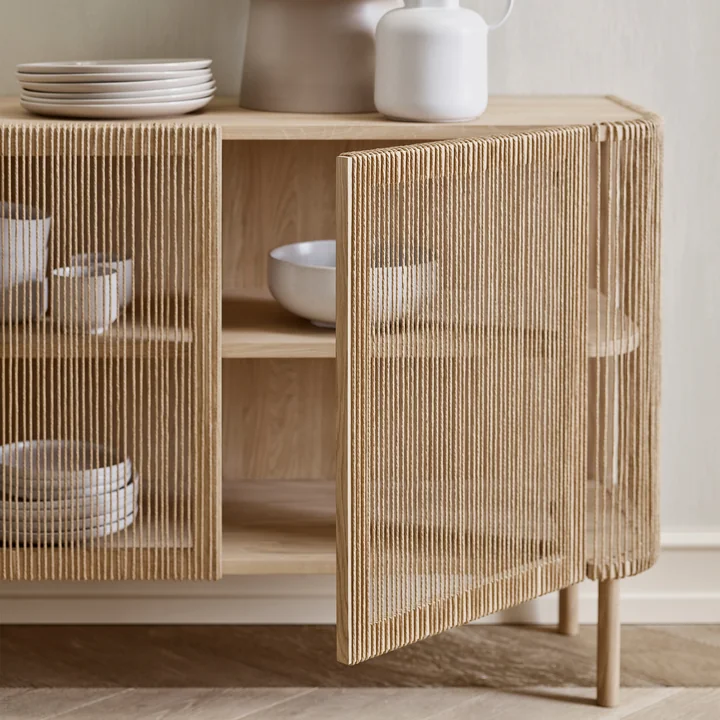 Cord Sideboard, nature Cord, weiß pigmentiert Eiche / geölt von Bolia