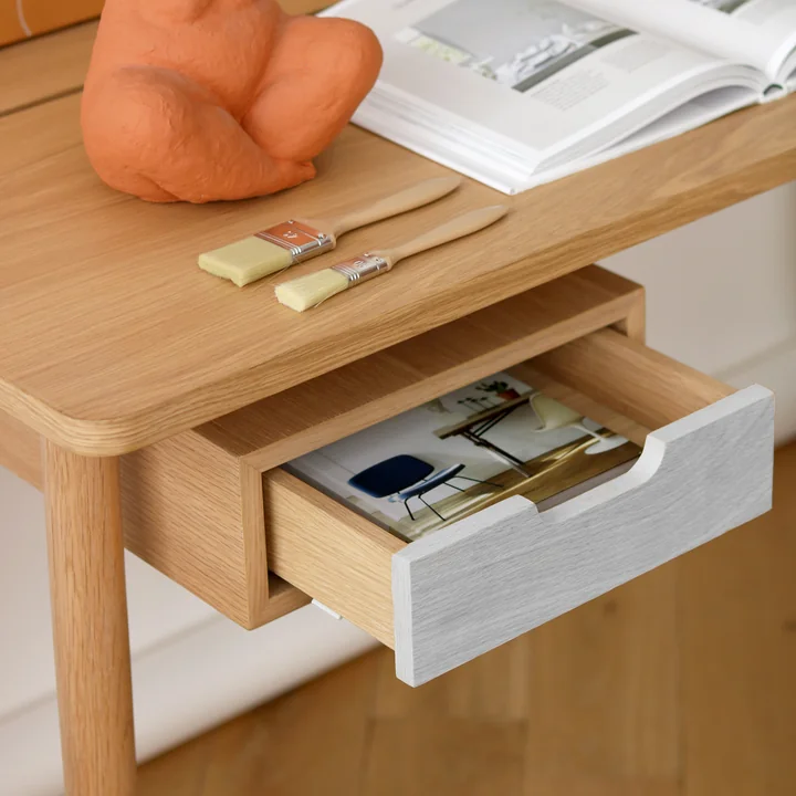 Hartô - Honoré Schreibtisch, Eiche natur / weiß