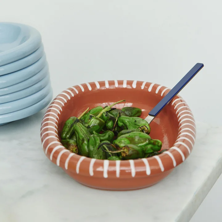 Barro Servierschale oval, S, natural with stripes von HAY