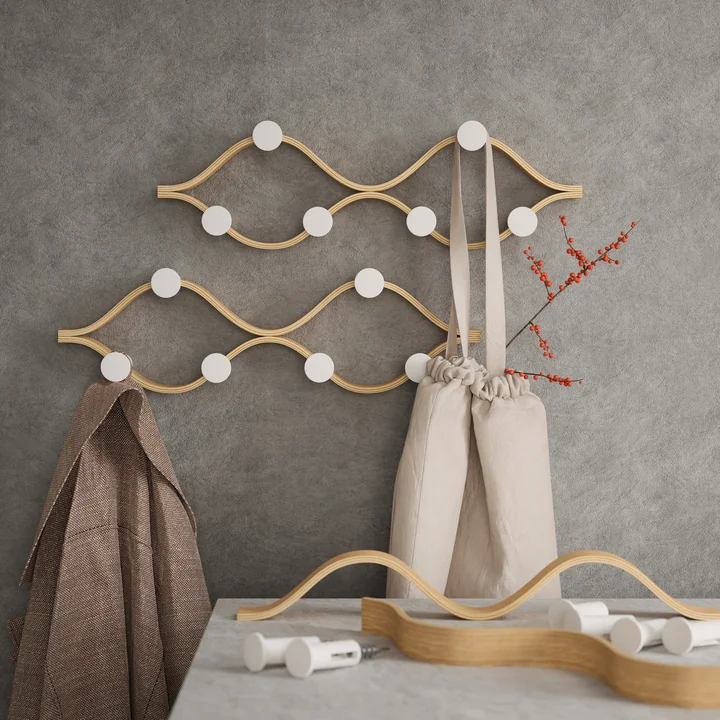 Montage Wandgardrobe, weiß / natur von Umbra