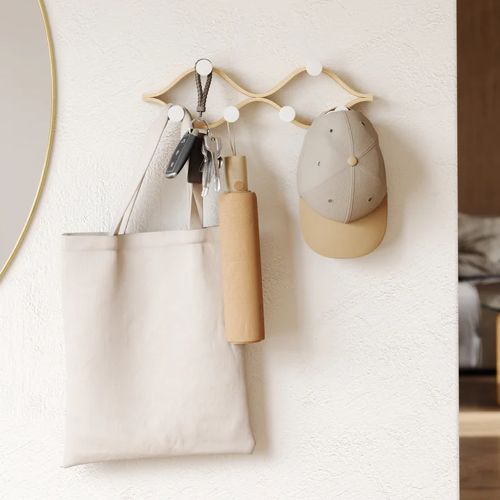 Montage Wandgardrobe, weiß / natur von Umbra