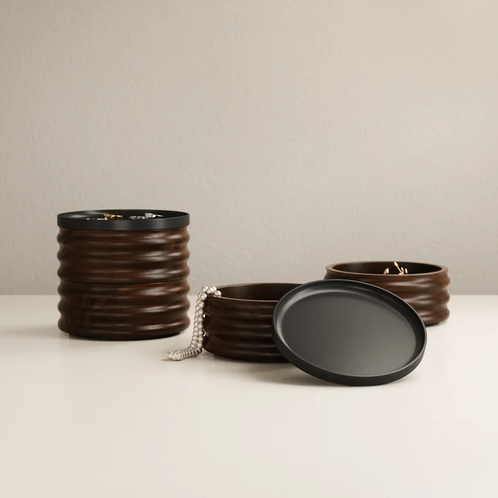 Tesora Aufbewahrungsbox, schwarz / walnuss von Umbra