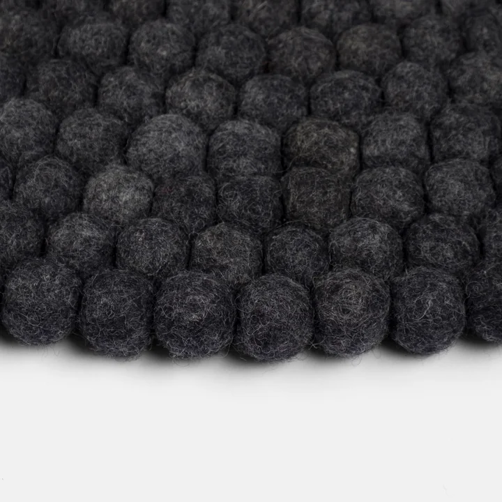 myfelt - Hugo Filzkugelteppich rund anthrazit