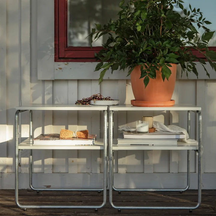 L45 Gartenbeistelltisch, Eiche weiß lackiert von Grythyttan